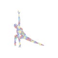 Silhouette of a girl doing modern dance, fitness, yoga, gymnastics