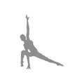 Silhouette of a girl doing modern dance, fitness, yoga, gymnastics,