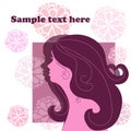 Silhouette of a girl on the floral background