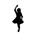 Silhouette girl with hands up