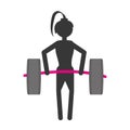 Silhouette girl lifting barbell fitness gym Royalty Free Stock Photo