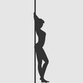 Pole dance silhouette