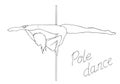 Silhouette women pole dance twine