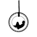 Silhouette girl swing of wheel