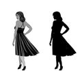 Silhouette girl vector illustration