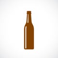 Silhouette of glass beer bottle Royalty Free Stock Photo