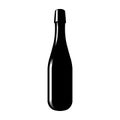 Silhouette of a glass bottle of sparkling wine