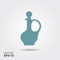 Silhouette of a glass carafe. Flat vector icon