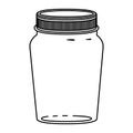 Silhouette glass container of jam with lid