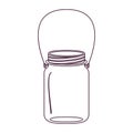 Silhouette glass jar of jam with handle