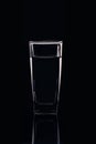 Silhouette of a glass with water on a black background Royalty Free Stock Photo