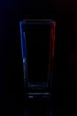 Silhouette of a glass with water on a black background Royalty Free Stock Photo