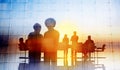 Silhouette Global Business People Meeting Concept Royalty Free Stock Photo