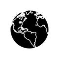 Silhouette globe map world earth business icon Royalty Free Stock Photo