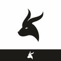 Silhouette of goat head vector logo Royalty Free Stock Photo