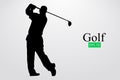 Silhouette of a golf player. Vector illustration Royalty Free Stock Photo
