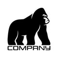 Silhouette of gorilla logo. Vector illustration.