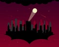 Silhouette Gotham City Background Vector Illustration Royalty Free Stock Photo