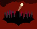 Silhouette Gotham, Dark Gotham, Gotham City Royalty Free Stock Photo
