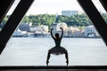 Silhouette of graceful ballerina in white tutu Royalty Free Stock Photo