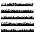 Silhouette of Grass Set Isolated on White Background. Vector Royalty Free Stock Photo