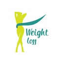 Silhouette green color woman weight loss