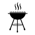 Silhouette grill icon with smoke Ã¢â¬â vector