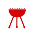 Silhouette grill icon - vector