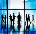 Silhouette Group of Business People Handshake Concept Royalty Free Stock Photo