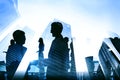 Silhouette Group of Business People Meeting Concept Royalty Free Stock Photo