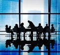 Silhouette Group of Business People Meeting Concepts Royalty Free Stock Photo