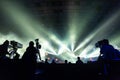 Silhouette of a group of cameramen broadcasting an event