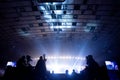 Silhouette of a group of cameramen broadcasting an event