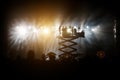 Silhouette of group of cameramen at an event