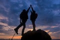 Silhouette Group hikers