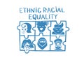 Silhouette group of men and women of diverse culture. Diversity multi-ethnic and multiracial people. Concept of racial equality an
