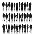 Silhouette Group of People Standing Royalty Free Stock Photo