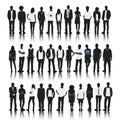 Silhouette Group of People Standing Royalty Free Stock Photo