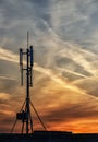 Silhouette of GSM transmitters Royalty Free Stock Photo