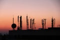 Silhouette of GSM transmitters Royalty Free Stock Photo