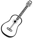 Silhouette guitar Royalty Free Stock Photo