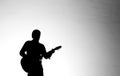 Silhouette guitar player Royalty Free Stock Photo