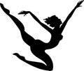 Silhouette of gymnast Royalty Free Stock Photo