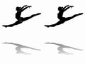 Silhouette of a gymnast woman, vector draw Royalty Free Stock Photo