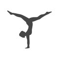 Silhouette of a gymnast woman, simple vector icon Royalty Free Stock Photo