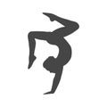 Silhouette of a gymnast woman, simple vector icon Royalty Free Stock Photo