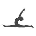 Silhouette of a gymnast woman, simple vector icon Royalty Free Stock Photo