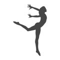 Silhouette of a gymnast woman, simple vector icon Royalty Free Stock Photo