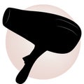 silhouette of a hair dryer - a symbol of a beauty salon, hairdresser, hair stylist