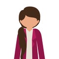 silhouette half body girl with jacket without face Royalty Free Stock Photo